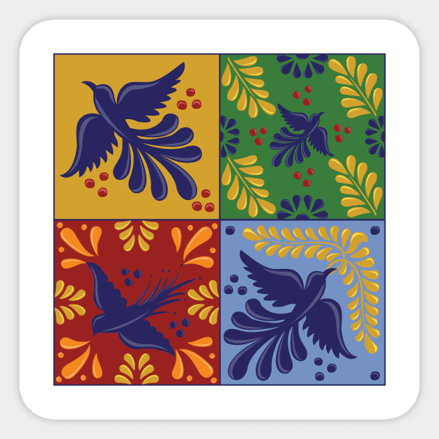 Mexican Talavera Birds Sticker by Akbaly